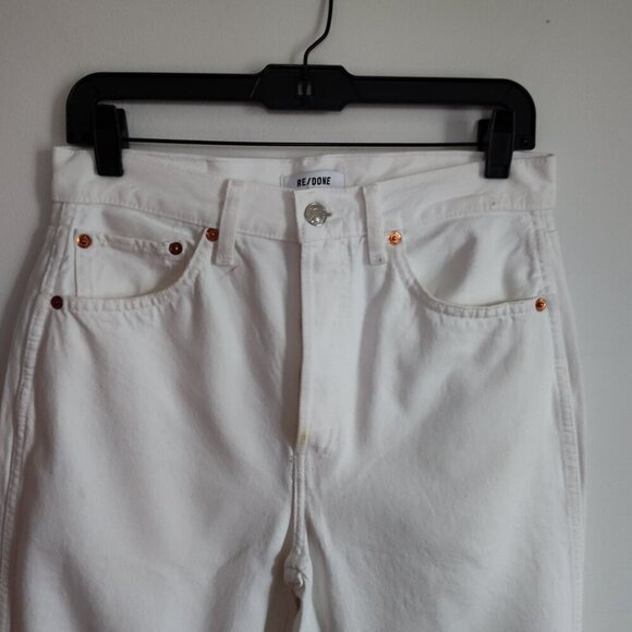 Ladies SZ 28 Re/Done White 90's High Rise Loose Jean - Picture 2 of 6